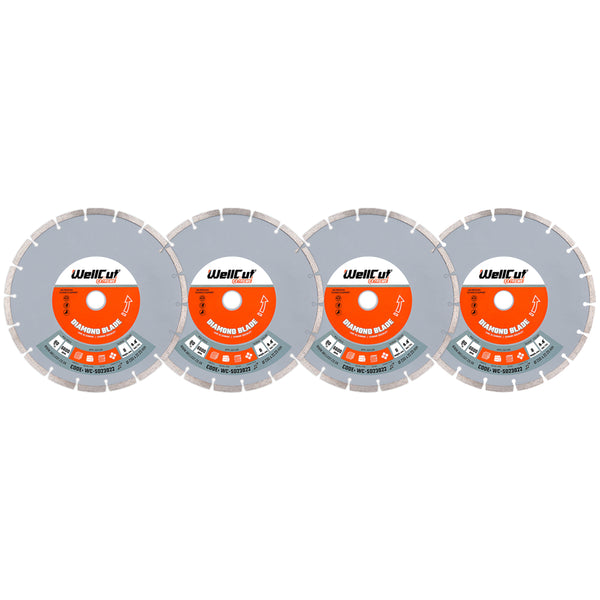 WellCut EXTREME Diamond Blade Cutting Disc - 230mm, 22.23mm Bore Pack of 4